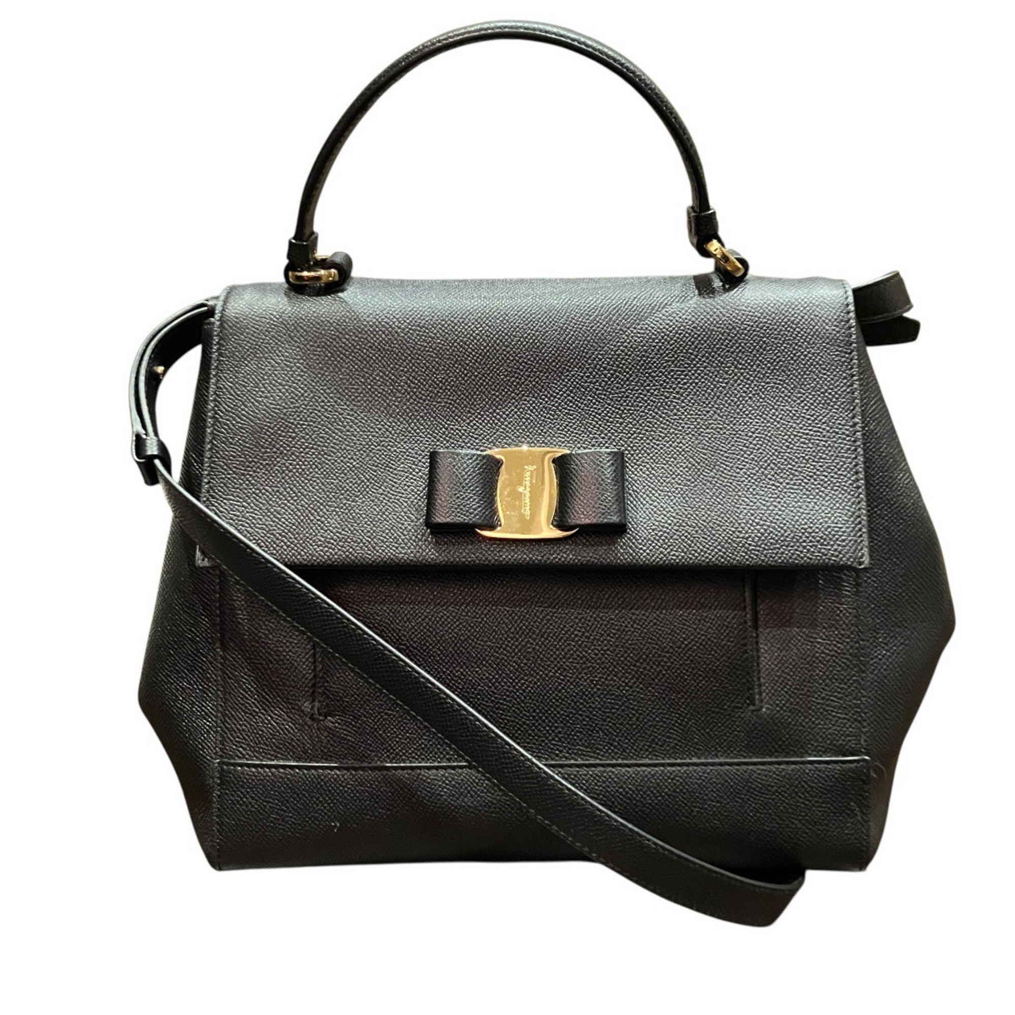 Salvatore Ferragamo Vara Ribbon Shoulder Bag Leather